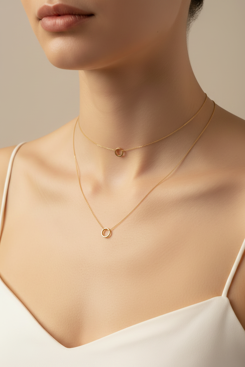 Circle Halskette aus 14k Gold von Petit Laszlo, handgefertigt in Zürich
