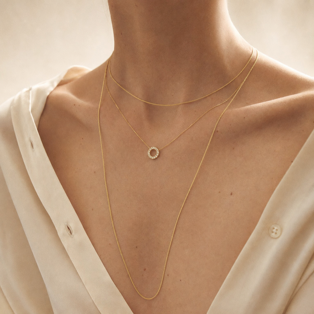 Jade Halskette mit echter Jade im Layering – Petit Laszlo