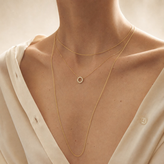 Jade Halskette mit echter Jade im Layering – Petit Laszlo